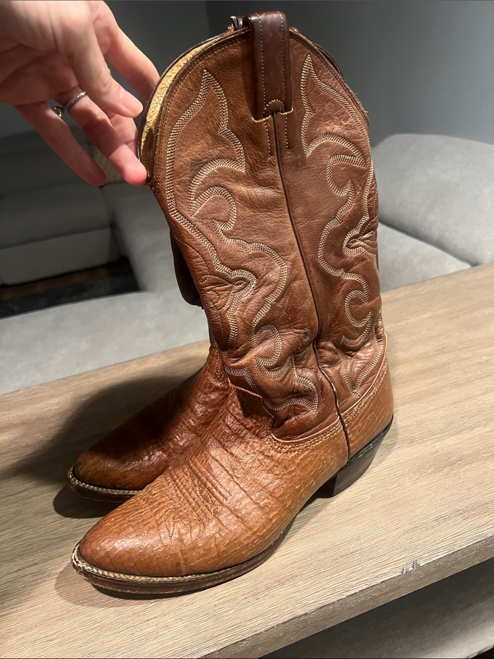 Classic Brown Leather Western Cowboy Boots